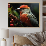 Orange Tropical Bird On Branch Nature Photography - Bird Wall Decor