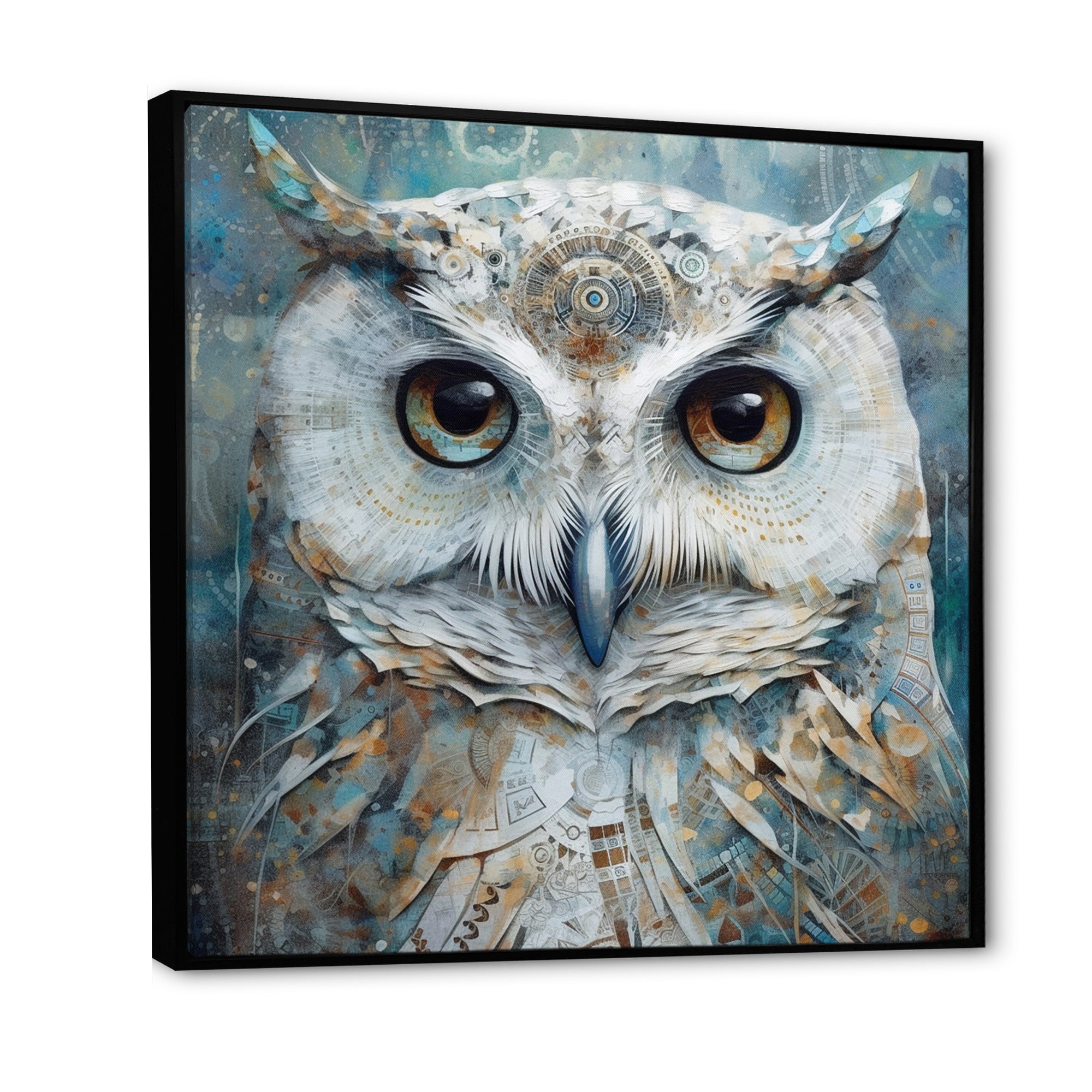 Portrait Of Magical Tribal White Owl - Owl Wall Art Prints