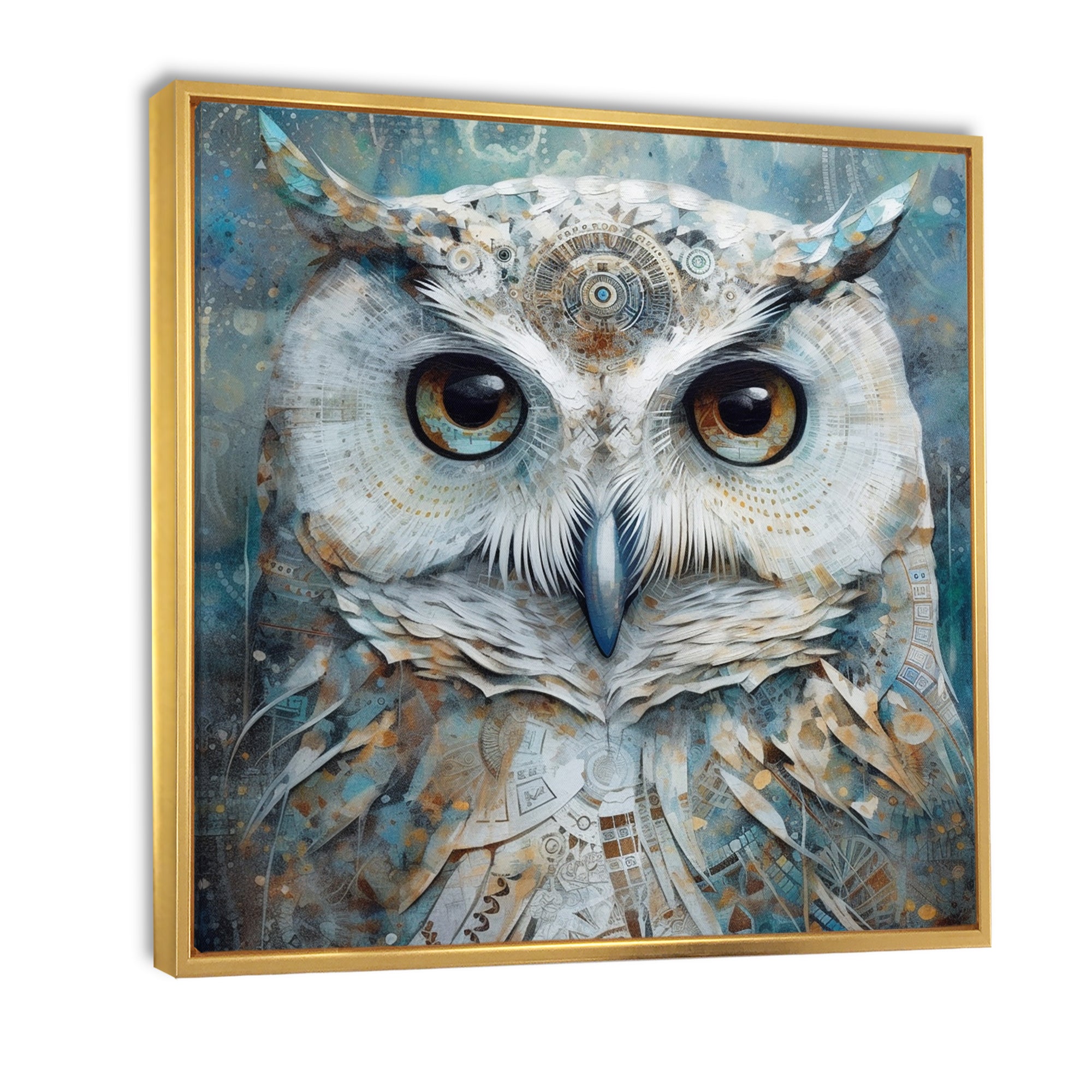 Portrait Of Magical Tribal White Owl - Owl Wall Art Prints