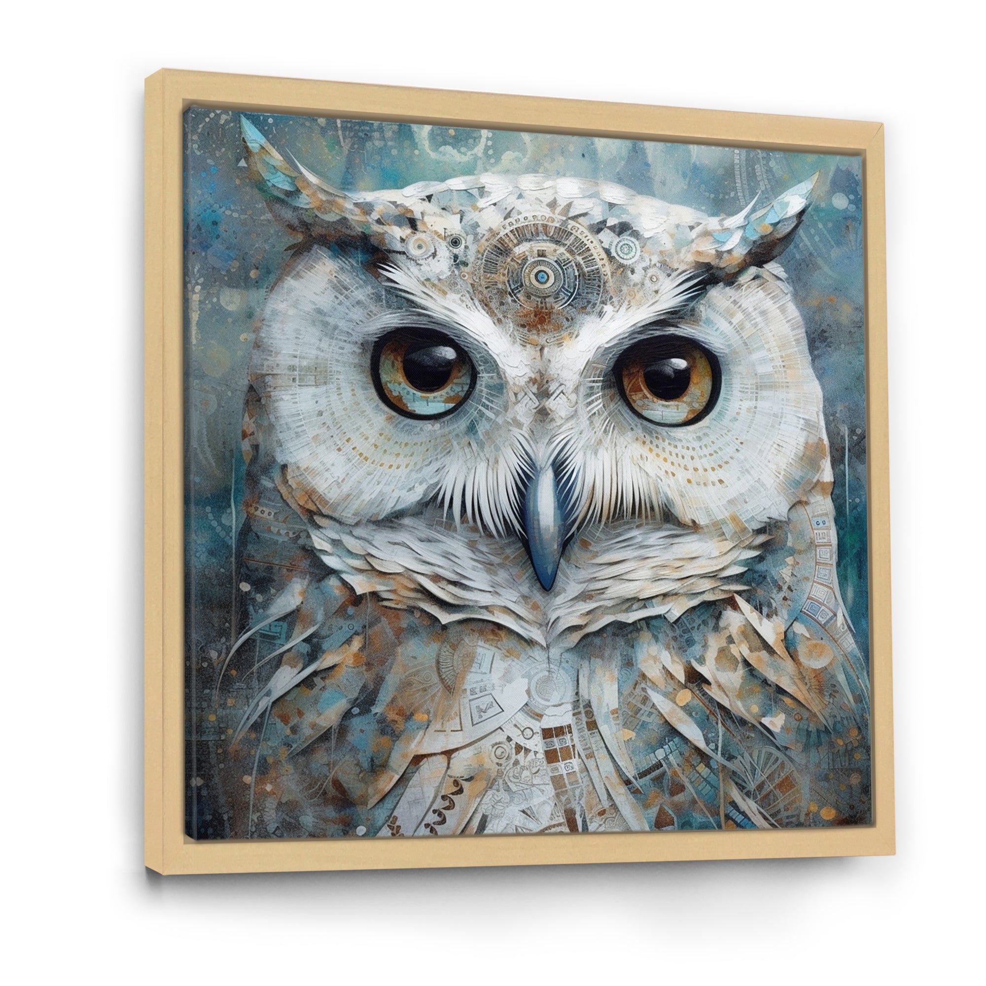 Portrait Of Magical Tribal White Owl - Owl Wall Art Prints