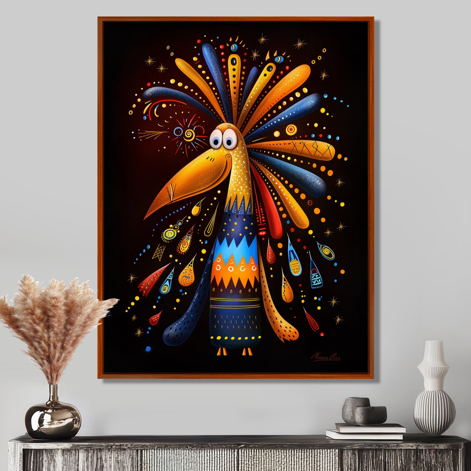 Friendly Colorful Paradise Bird - Bird Bedroom Wall Art