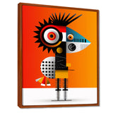 Strange Friendly Creature On Yellow - Bird Canvas Wall Art