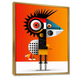 Strange Friendly Creature On Yellow - Bird Canvas Wall Art