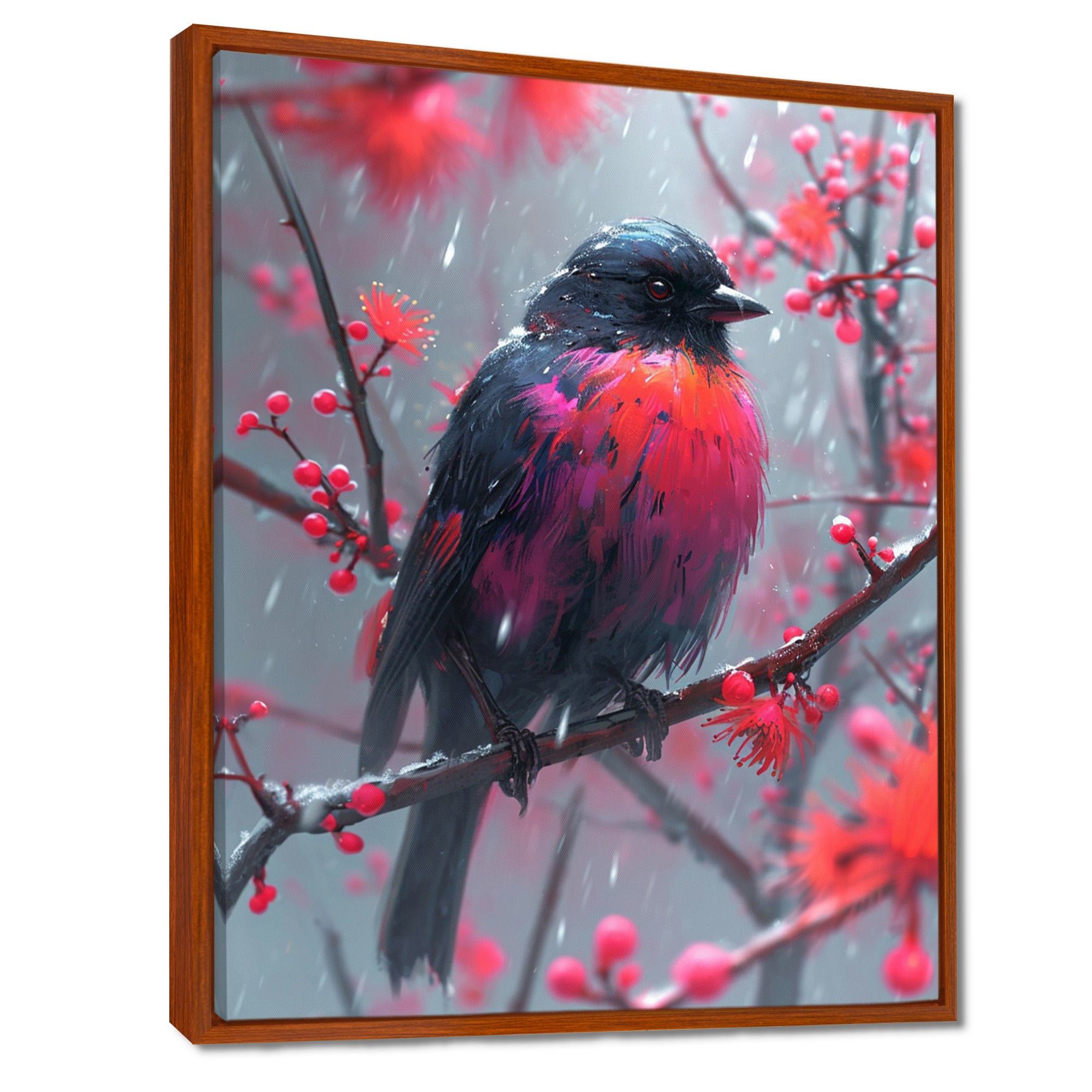 Cardinal Bird On Branch Christmas Wood - Bird Bedroom Wall Art