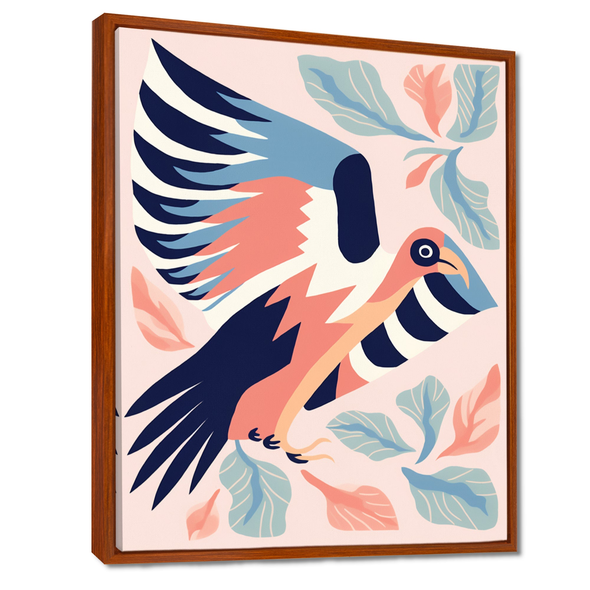 Eagle Retro Illustration - Bird Floral Wall Decor