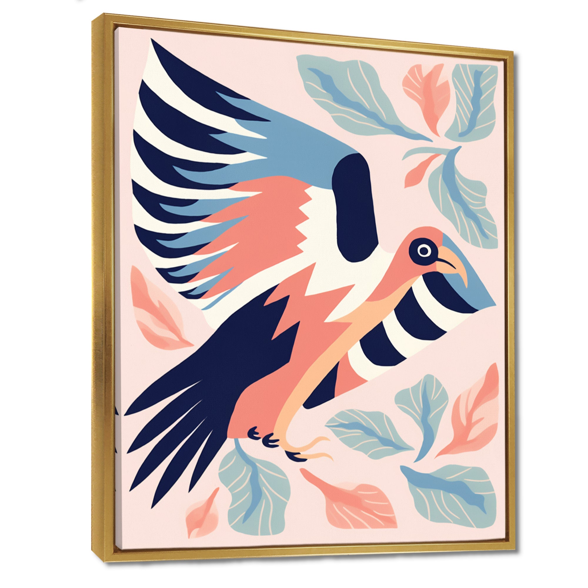 Eagle Retro Illustration - Bird Floral Wall Decor