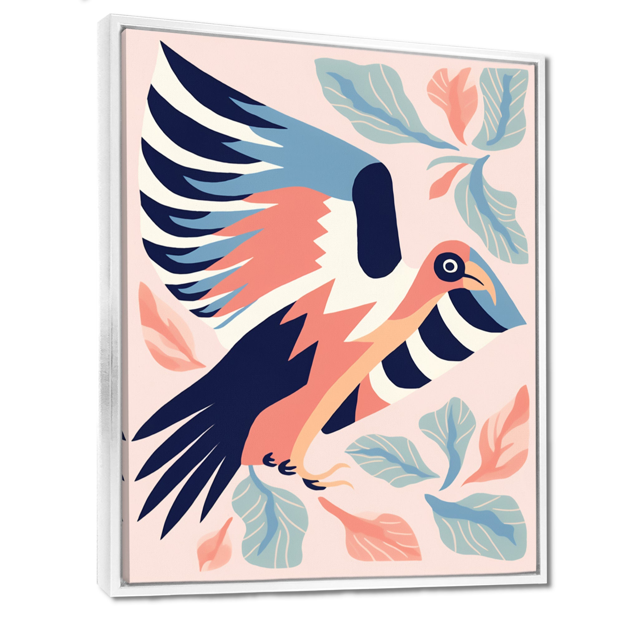 Eagle Retro Illustration - Bird Floral Wall Decor