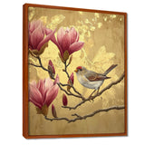 Finch Bird On Magnolia Tree - Bird Wall Decor