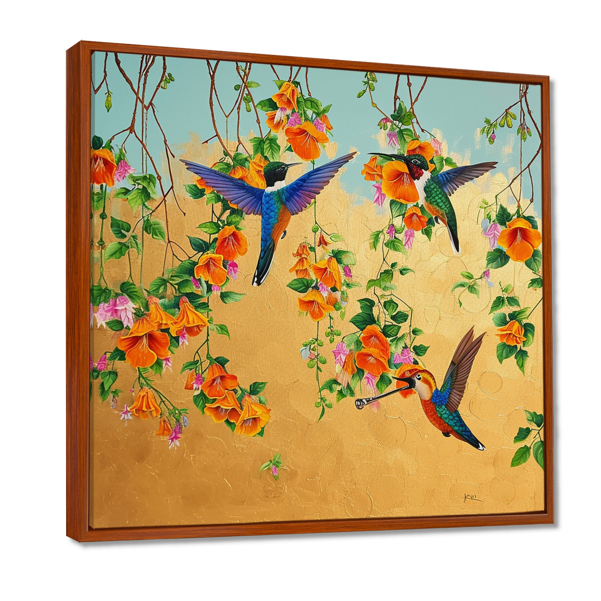Kolibri Birds Drinking Flower Nectar - Bird Wall Art Prints