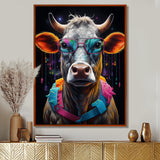 Cow With Cool Blue Sunglasses - Cow Fashion Wall Art Prints