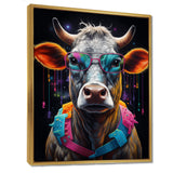 Cow With Cool Blue Sunglasses - Cow Fashion Wall Art Prints