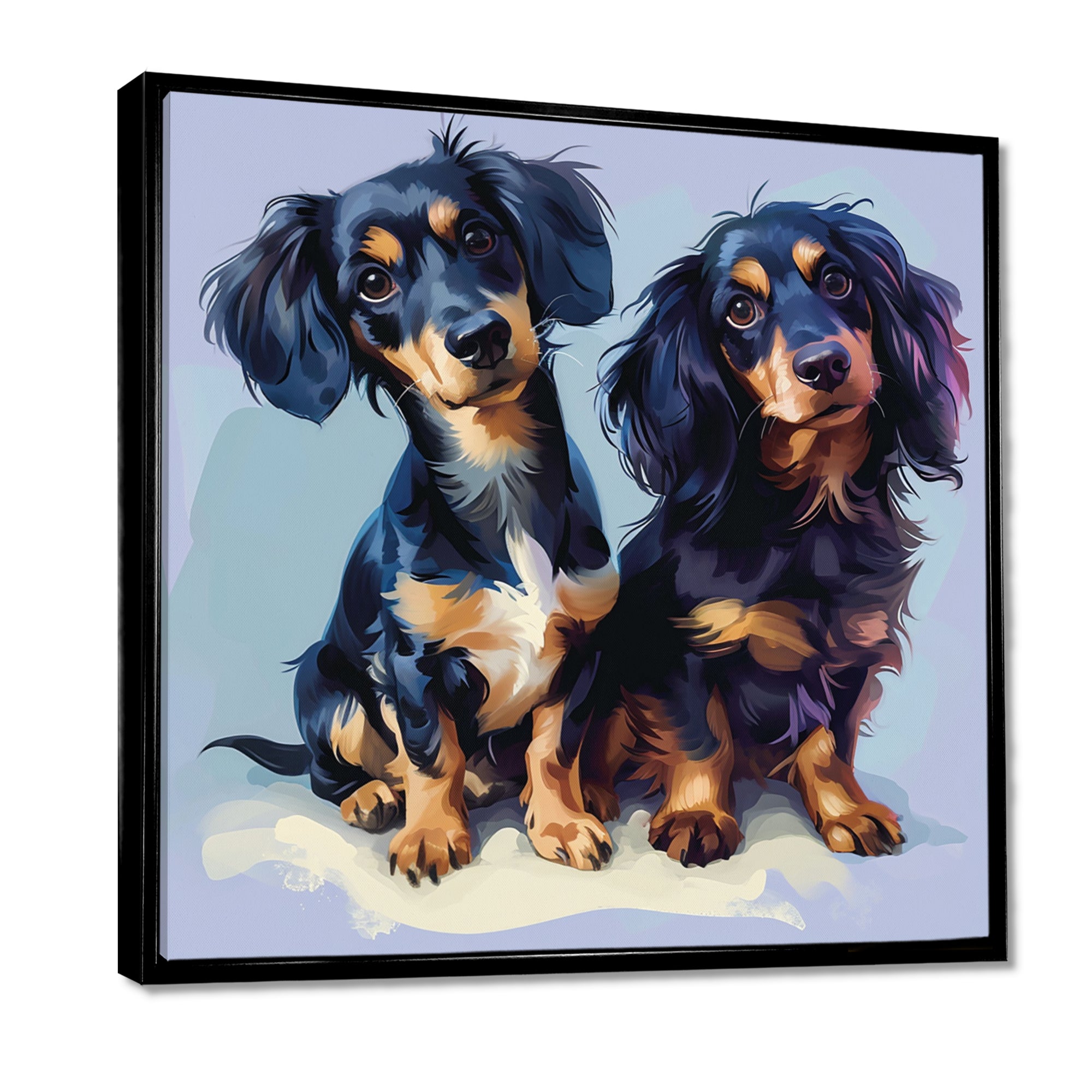 Portrait Of Two Adorable Dachshunds - Dog Dachshund Living Room Wall Art