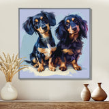 Portrait Of Two Adorable Dachshunds - Dog Dachshund Living Room Wall Art