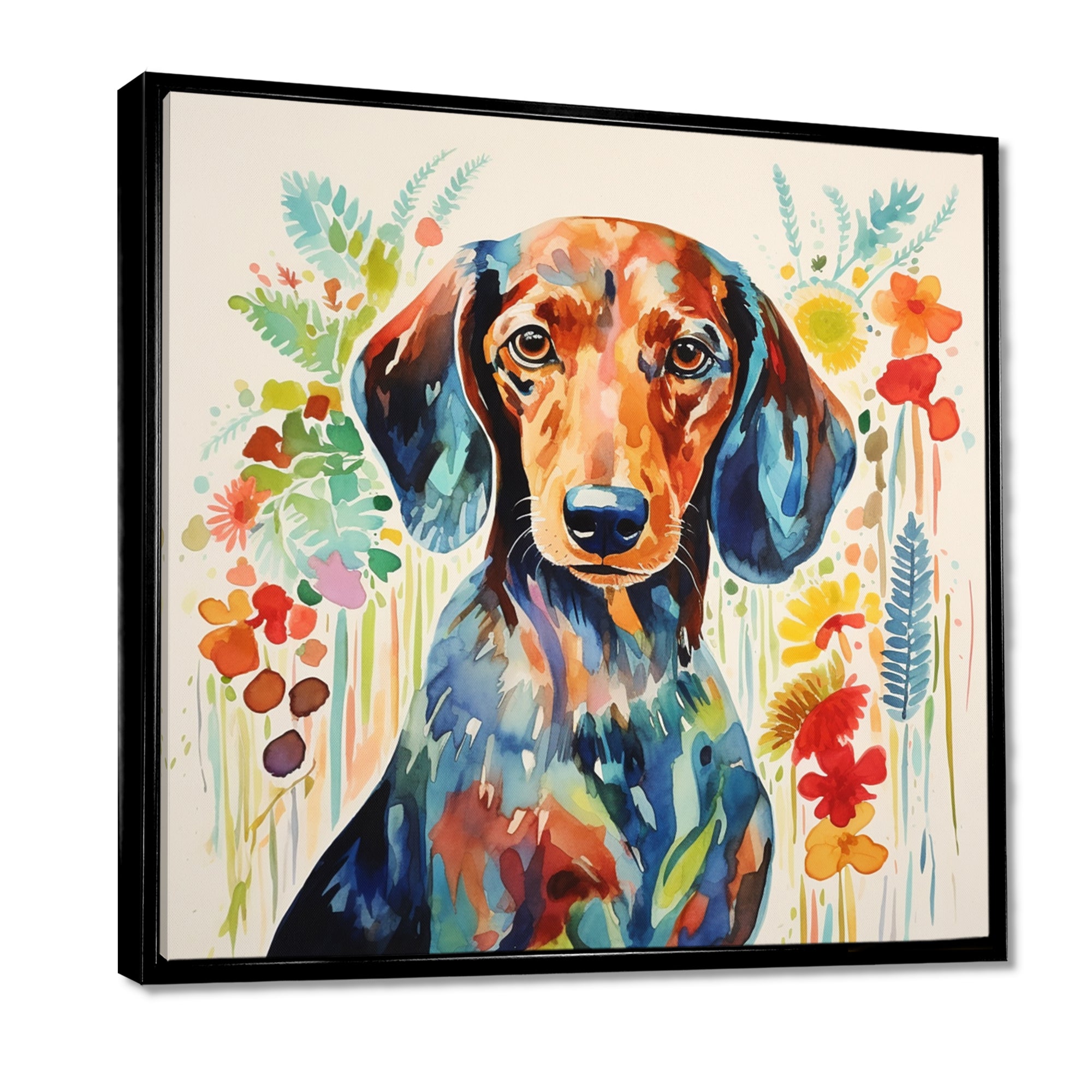 Colorful Portrait Of Endearing Dachshund - Dog Dachshund Bedroom Wall Art