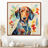 Colorful Portrait Of Endearing Dachshund - Dog Dachshund Bedroom Wall Art