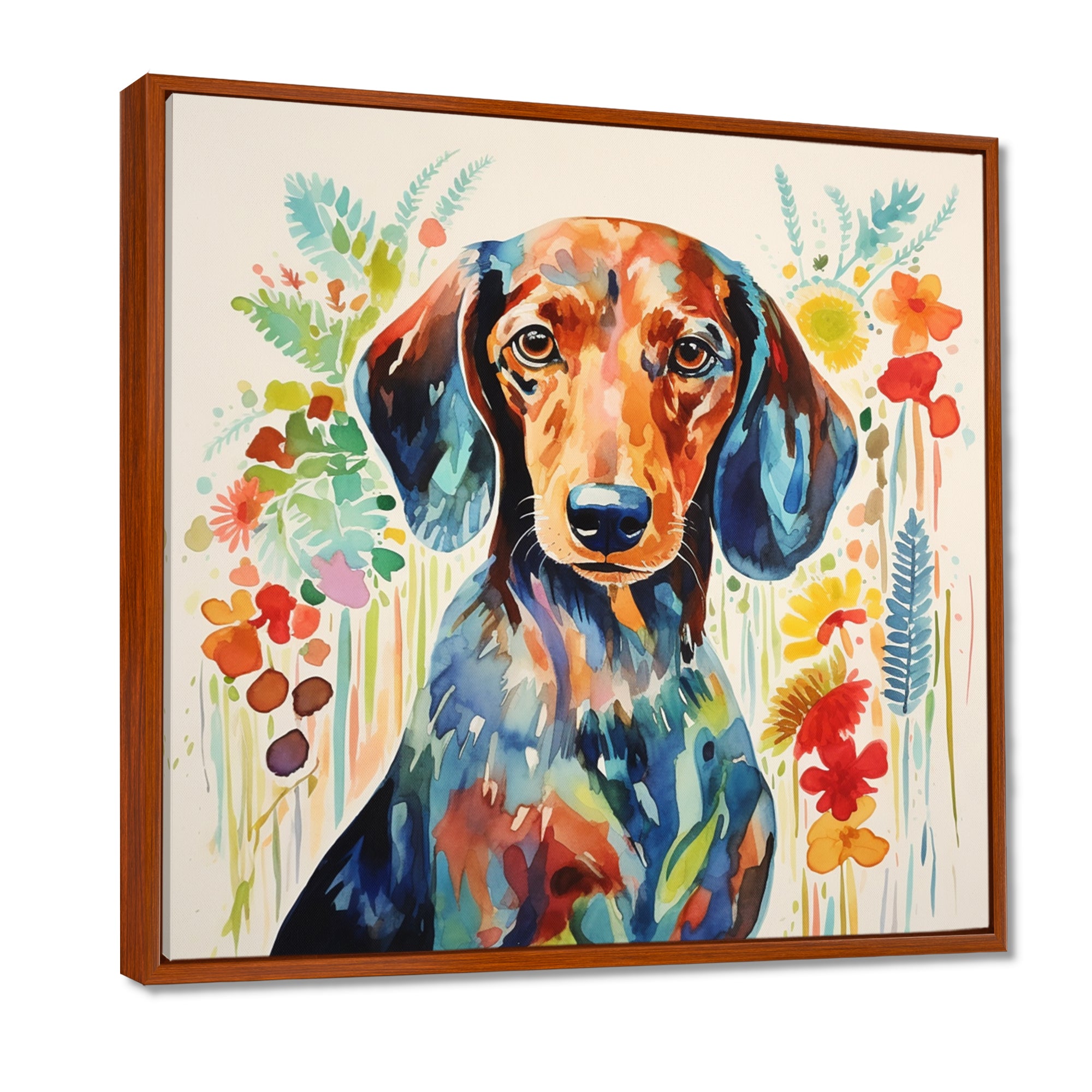 Colorful Portrait Of Endearing Dachshund - Dog Dachshund Bedroom Wall Art