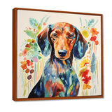 Colorful Portrait Of Endearing Dachshund - Dog Dachshund Bedroom Wall Art