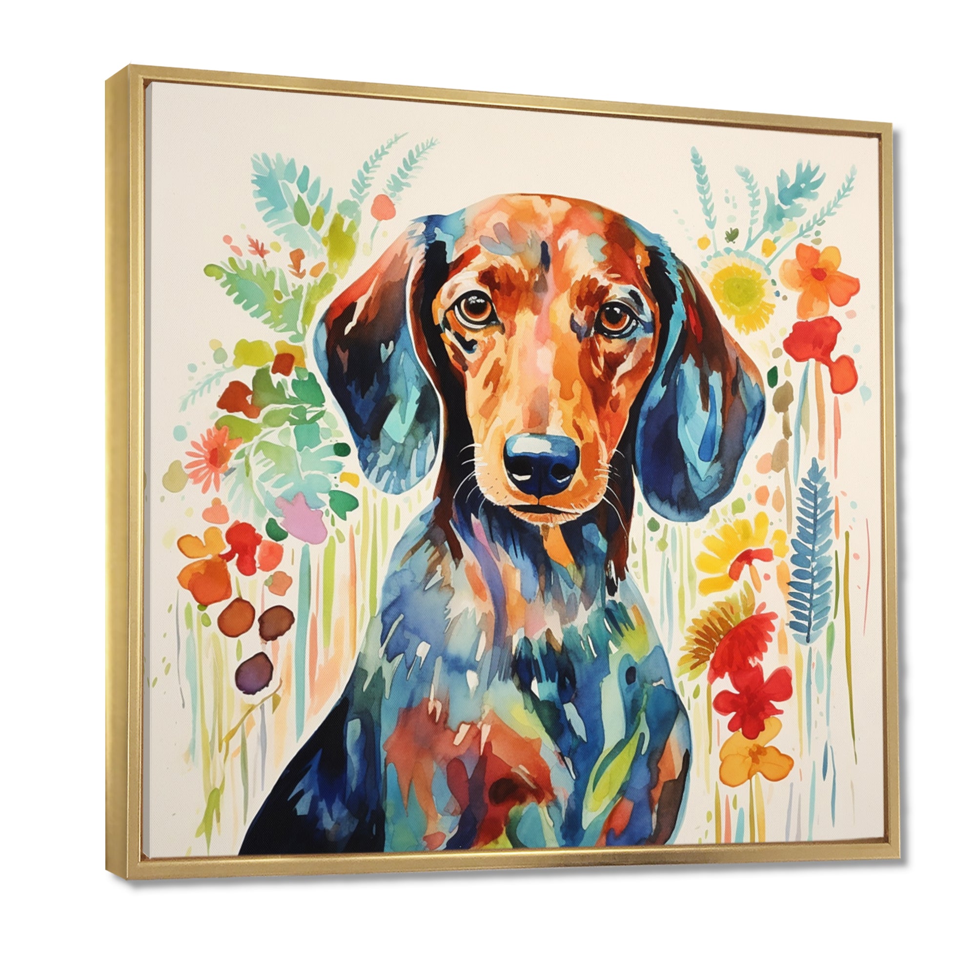 Colorful Portrait Of Endearing Dachshund - Dog Dachshund Bedroom Wall Art