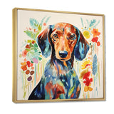 Colorful Portrait Of Endearing Dachshund - Dog Dachshund Bedroom Wall Art
