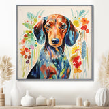 Colorful Portrait Of Endearing Dachshund - Dog Dachshund Bedroom Wall Art
