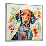 Colorful Portrait Of Endearing Dachshund - Dog Dachshund Bedroom Wall Art