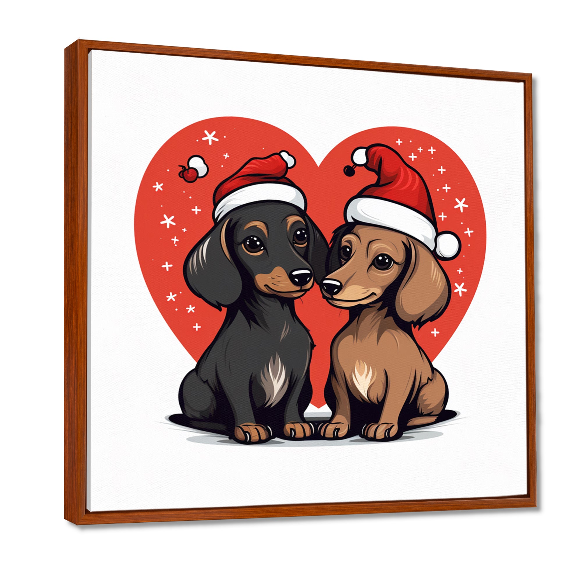 Cute Dachshund Love - Dog Dachshund Canvas Wall Art