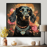 Glamorous Dachshund Portrait - Dog Dachshund Canvas Wall Art
