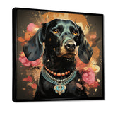 Glamorous Dachshund Portrait - Dog Dachshund Canvas Wall Art