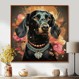 Glamorous Dachshund Portrait - Dog Dachshund Canvas Wall Art