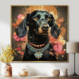 Glamorous Dachshund Portrait - Dog Dachshund Canvas Wall Art