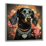 Glamorous Dachshund Portrait - Dog Dachshund Canvas Wall Art