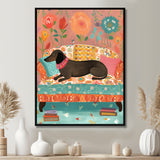 Dachshund Resting On The Couch Boho Interior - Dog Dachshund Wall Decor