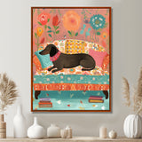 Dachshund Resting On The Couch Boho Interior - Dog Dachshund Wall Decor