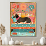Dachshund Resting On The Couch Boho Interior - Dog Dachshund Wall Decor