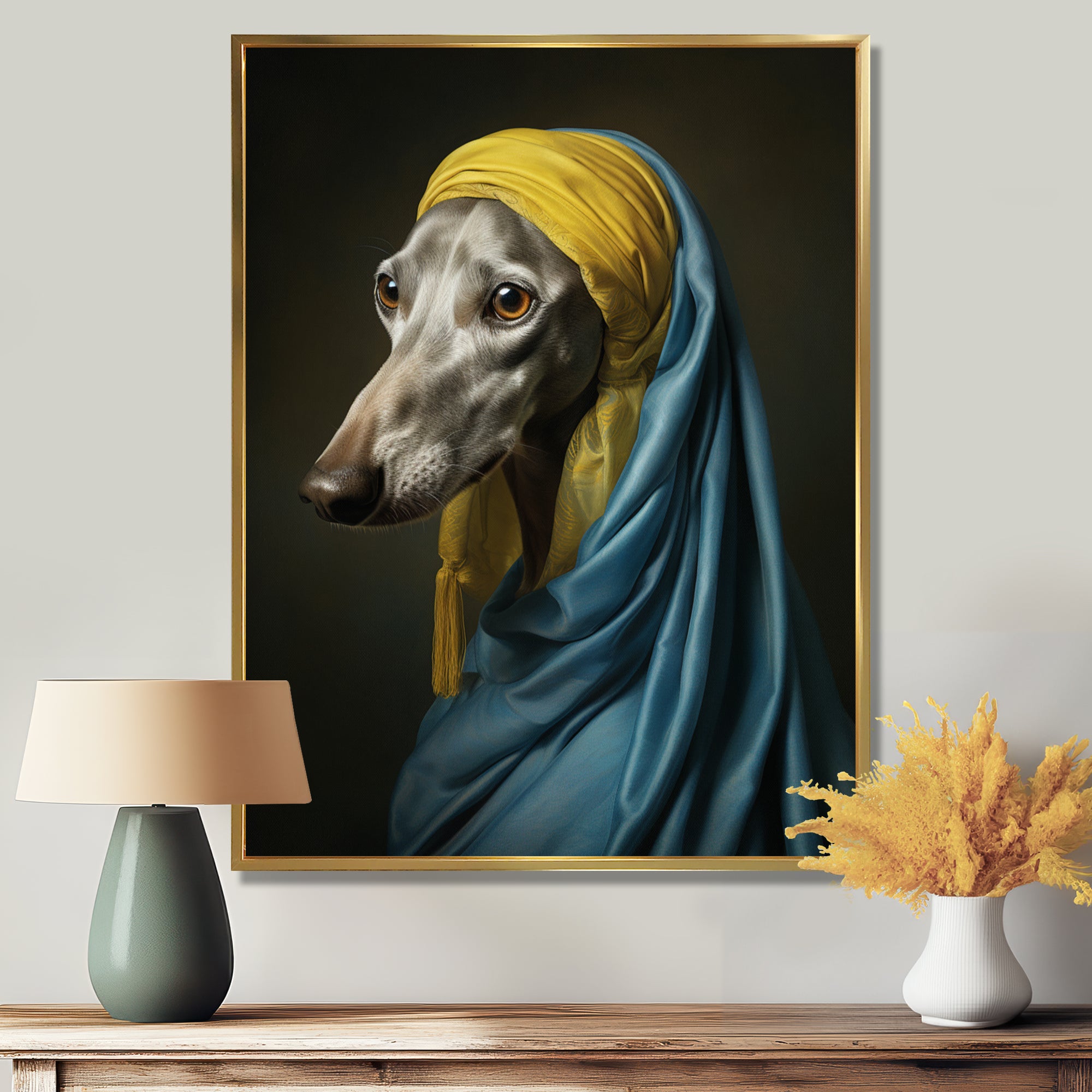 Elegant Portrait Of Greyhound - Dog Wall Art Prints