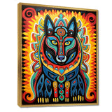 Radiant Boho Portrait Of Ethnic Black Dog - Multi-Color Dog Wall Art