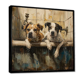 Two Dogs In The Bathtub Vintage - Brown Dog Bathroom Wall Art