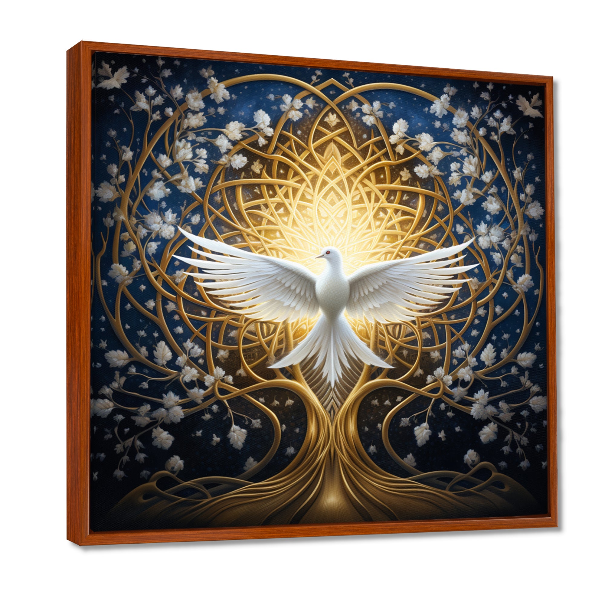 Celestial Dove Bringing Peace - Dove Large Canvas Wall Art