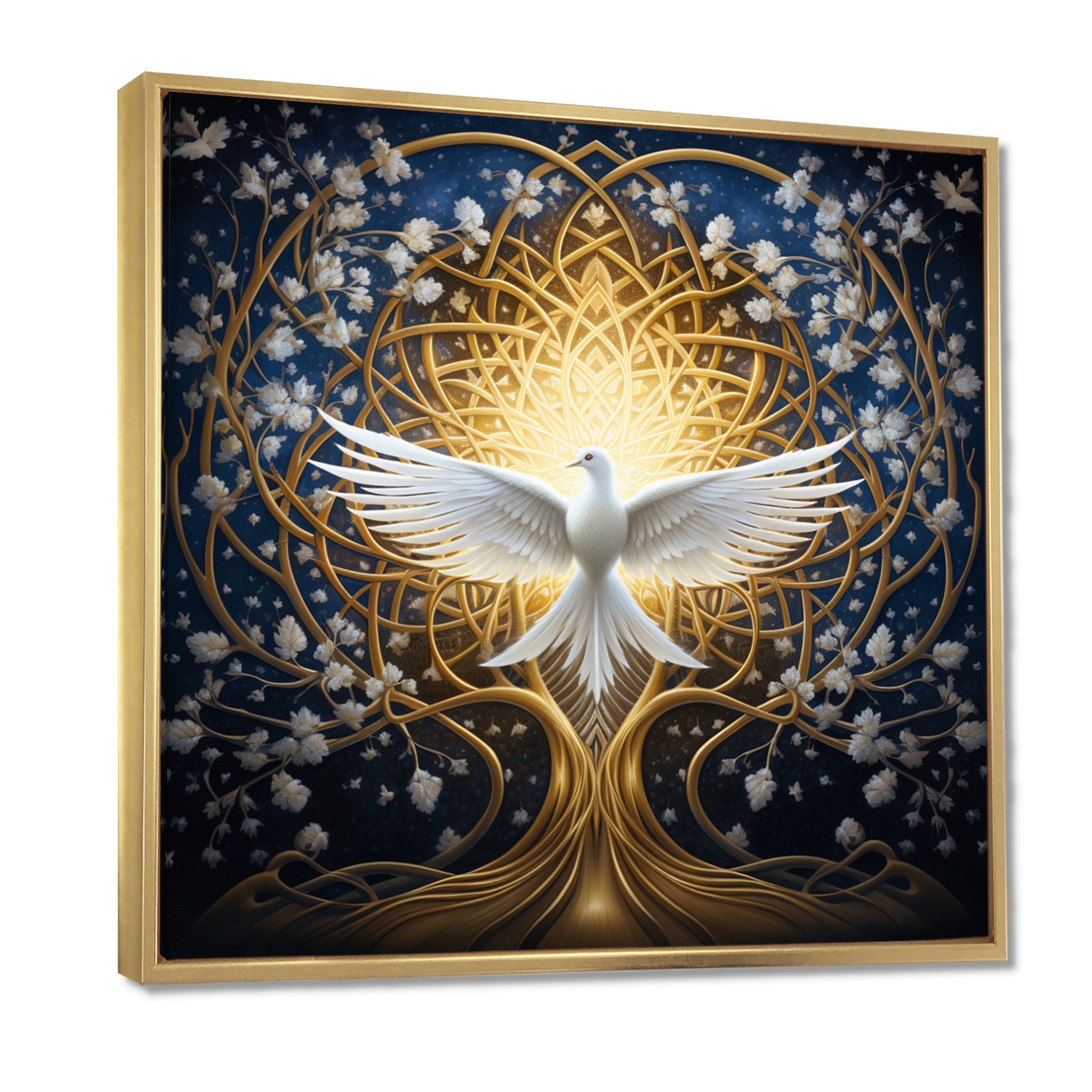 Celestial Dove Bringing Peace - Dove Large Canvas Wall Art