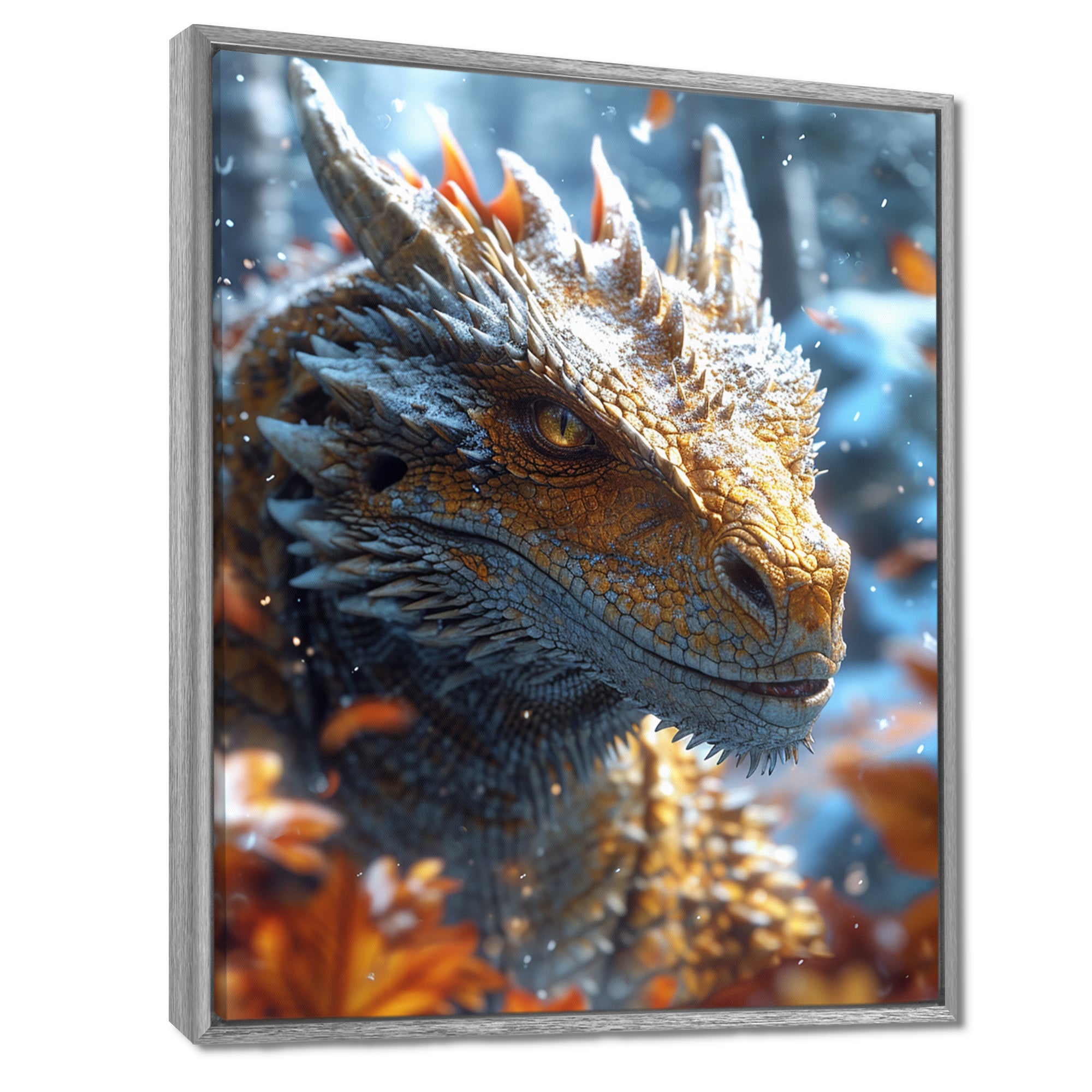 Majestic Dragon Fantasy Portrait - Dragons Home Decor Art