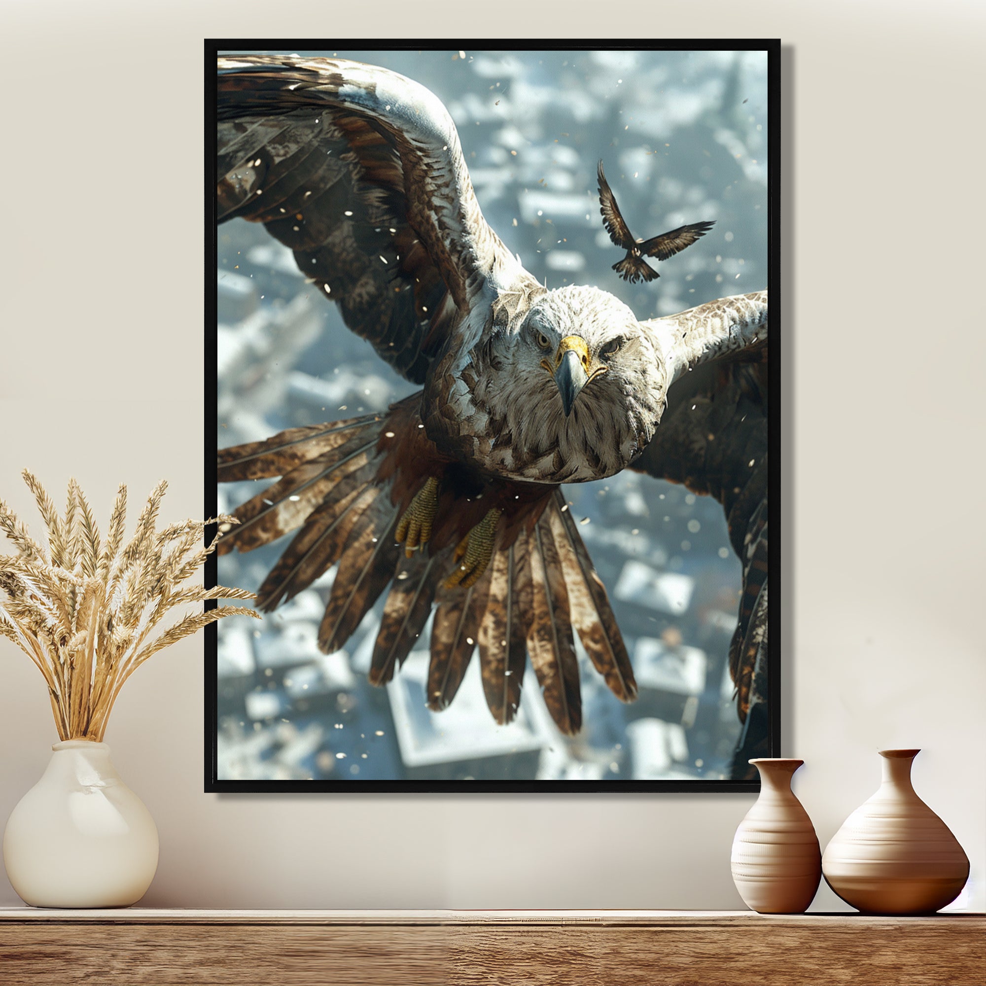 Majestic Eagle Roaming The Winter Sky - Eagle Wall Decor