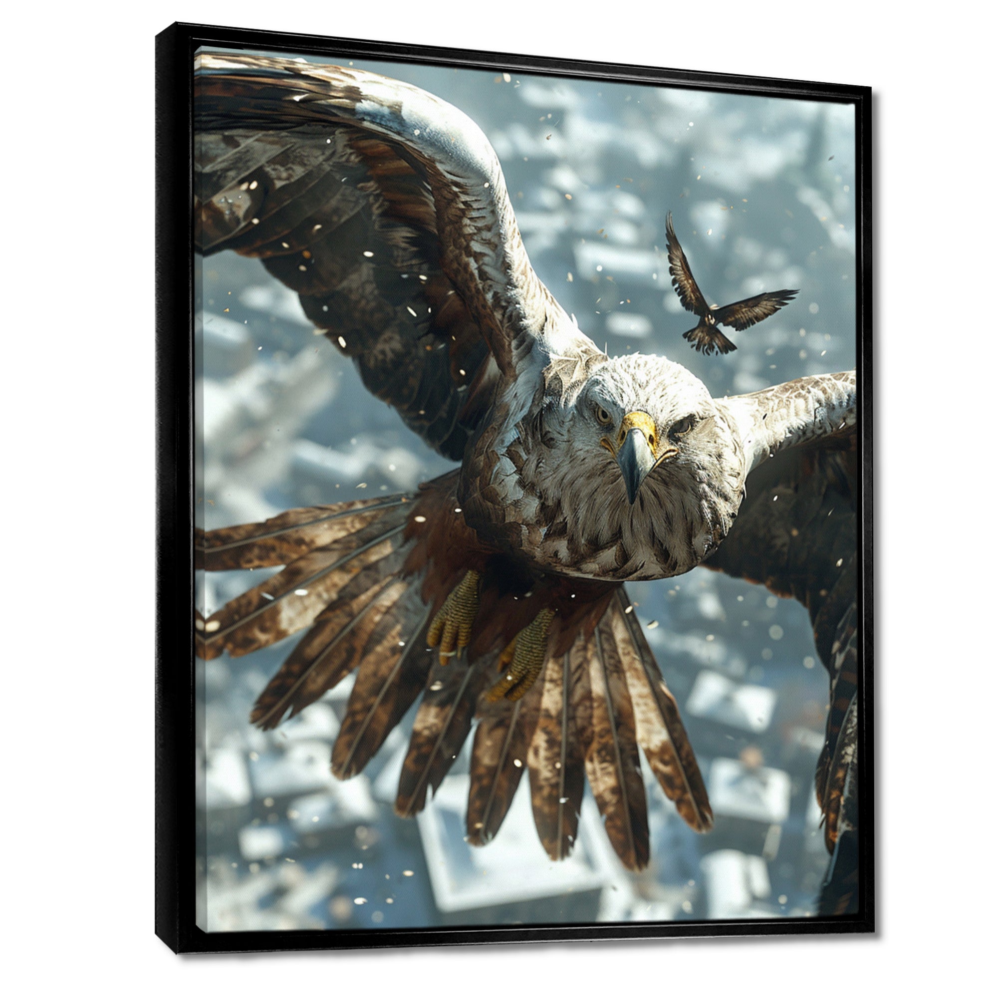 Majestic Eagle Roaming The Winter Sky - Eagle Wall Decor