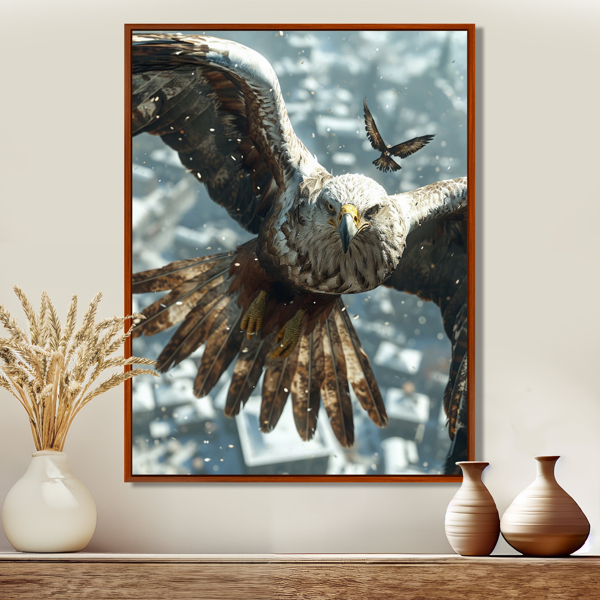 Majestic Eagle Roaming The Winter Sky - Eagle Wall Decor