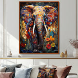 Colorful Elephant With Blooming Flowers - Elephant Fashion Wall Art Prints