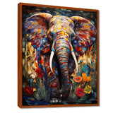 Colorful Elephant With Blooming Flowers - Elephant Fashion Wall Art Prints