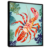 Deep Sea Lobster Retro Illustration - Lobster Large Canvas Wall Art