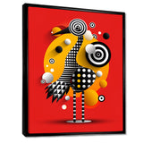 Retro Abstract Flamingo Graphic Geometrics - Flamingo Living Room Wall Art