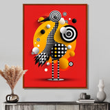 Retro Abstract Flamingo Graphic Geometrics - Flamingo Living Room Wall Art