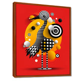 Retro Abstract Flamingo Graphic Geometrics - Flamingo Living Room Wall Art