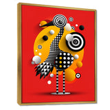 Retro Abstract Flamingo Graphic Geometrics - Flamingo Living Room Wall Art